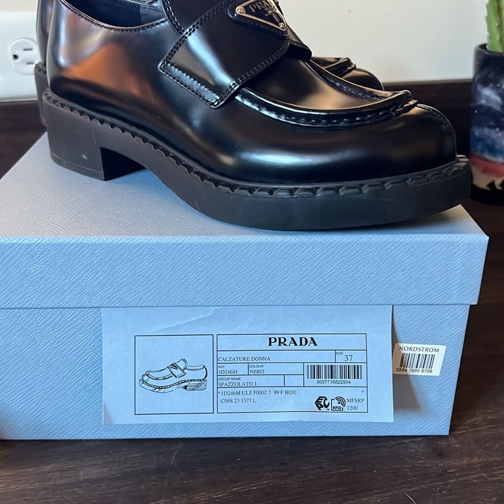 Prada brushed leather loafers. - Picture 8 of 8